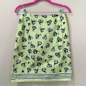 talbots womens 90s Mid Rise pencil skirt lady bug green casual summer Size 4